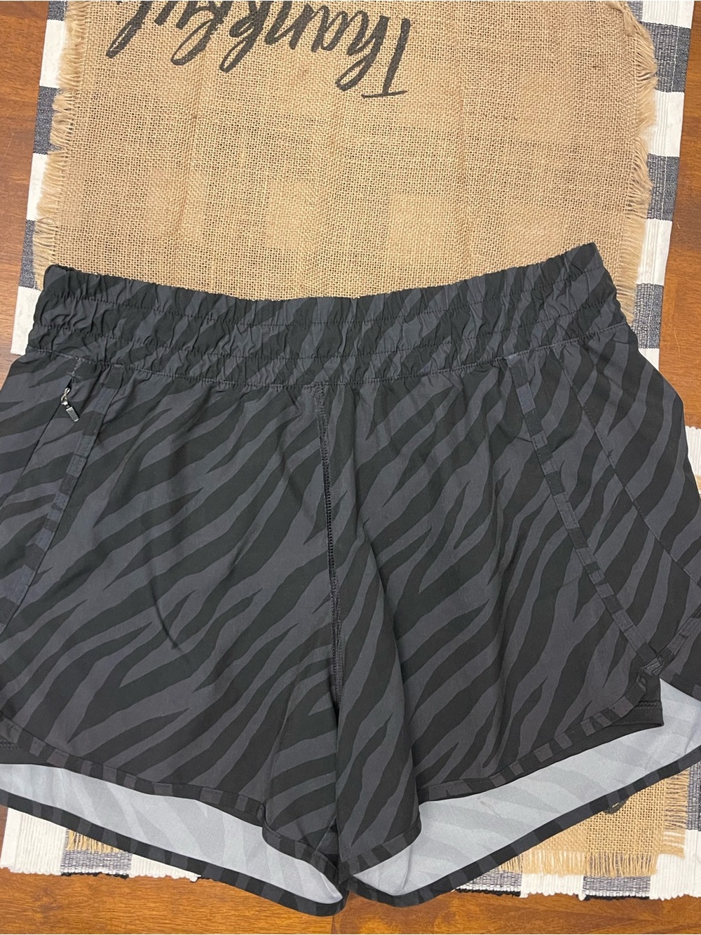 Women's Avia Black Zebra-Print Athletic Shorts - Picture 3 of 3